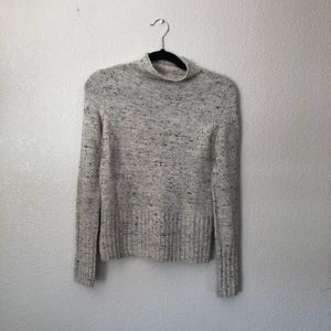 Grey flecked mock neck sweater